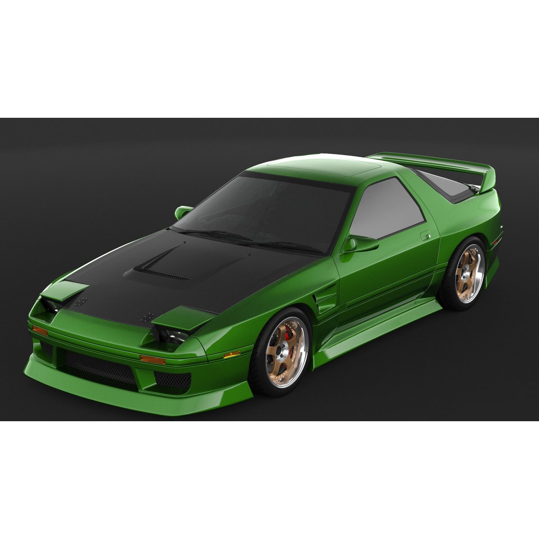 Mazda RX-7 FC3S 3D Model – High Poly Racing Car, FBX & OBJ Formats - View 7