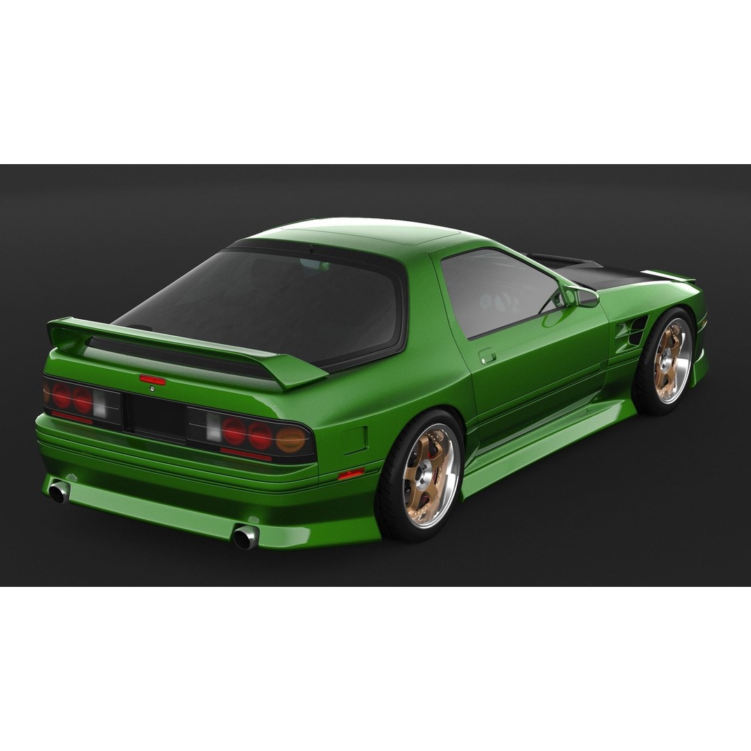 Mazda RX-7 FC3S 3D Model – High Poly Racing Car, FBX & OBJ Formats - View 8