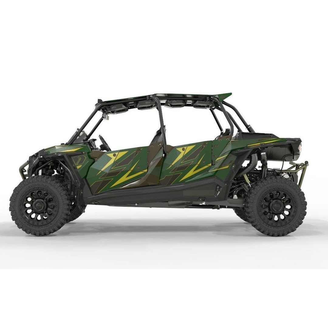 2018 Polaris RZR XP 4 1000 Turbo 3D Model – High Poly Game Asset, FBX - View 3