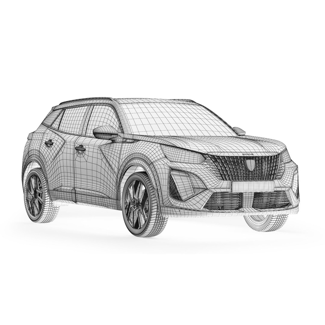 Peugeot e-2008 3D Model – High Poly Game-Ready Asset, FBX, OBJ - View 13