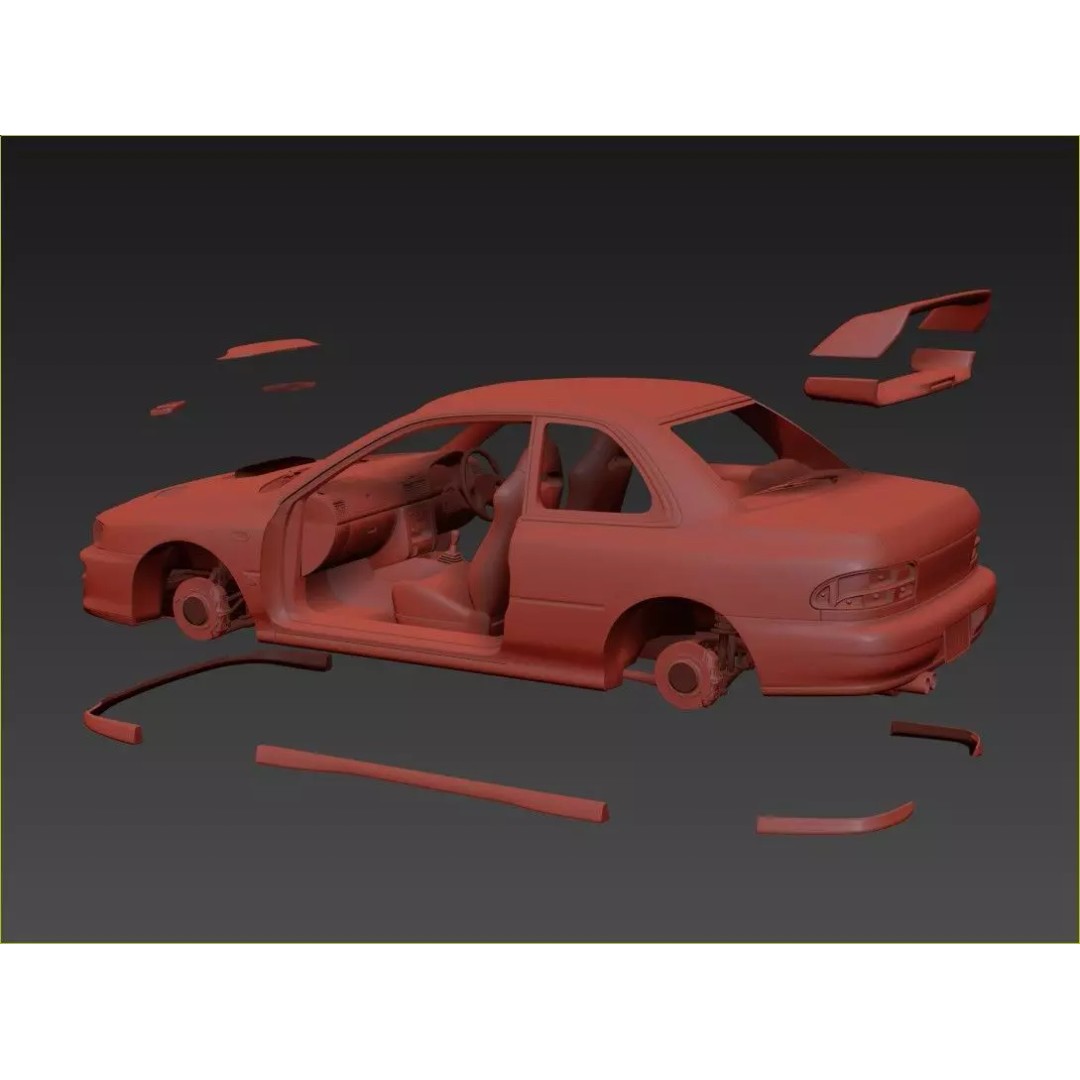 Subaru Impreza WRX STI 3D Model – High Poly Game Asset, FBX, OBJ
