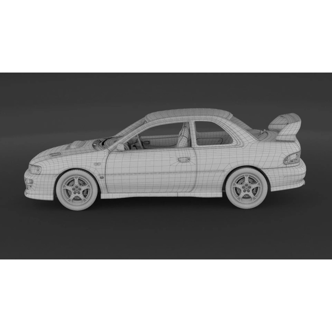 Subaru Impreza WRX STI 3D Model – High Poly Game Asset, FBX, OBJ - View 11