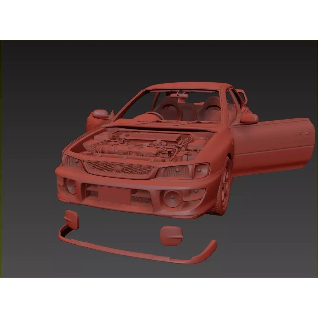 Subaru Impreza WRX STI 3D Model – High Poly Game Asset, FBX, OBJ - View 13