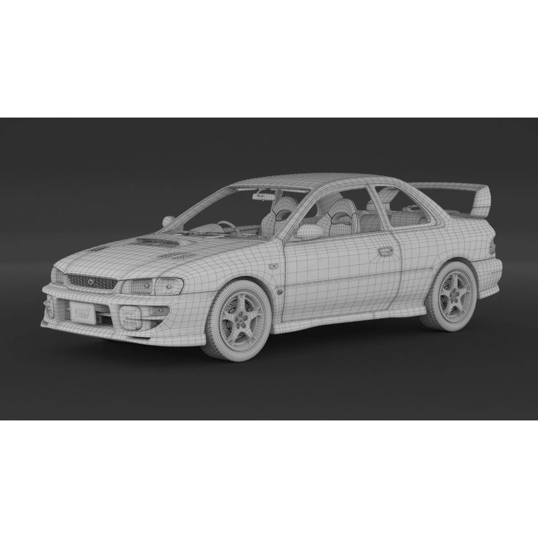 Subaru Impreza WRX STI 3D Model – High Poly Game Asset, FBX, OBJ - View 9