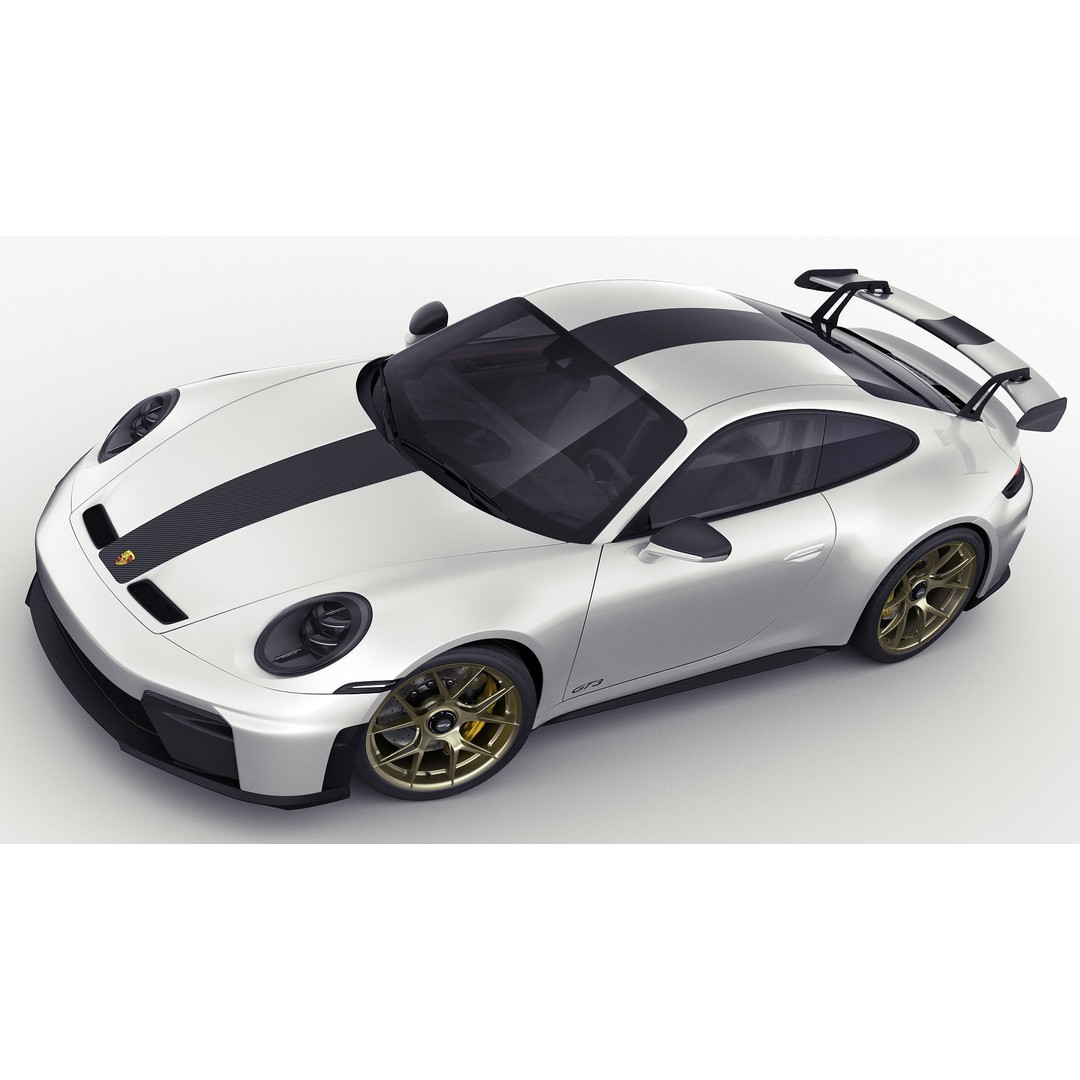 Porsche 911 GT3 Weissach 2025 3D Model – High Poly Game Asset, FBX/OBJ/Blender - View 13