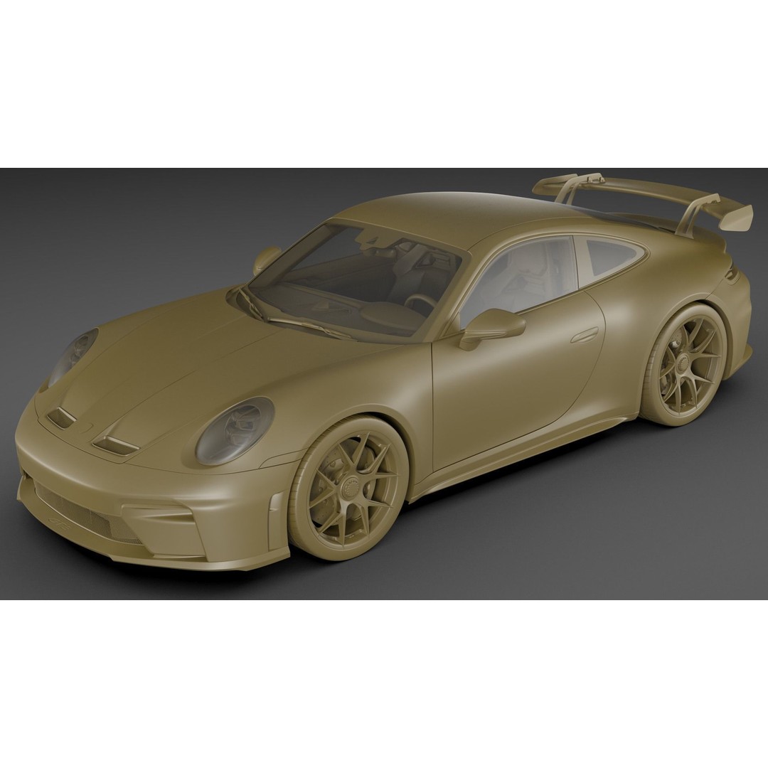 Porsche 911 GT3 Weissach 2025 3D Model – High Poly Game Asset, FBX/OBJ/Blender - View 30