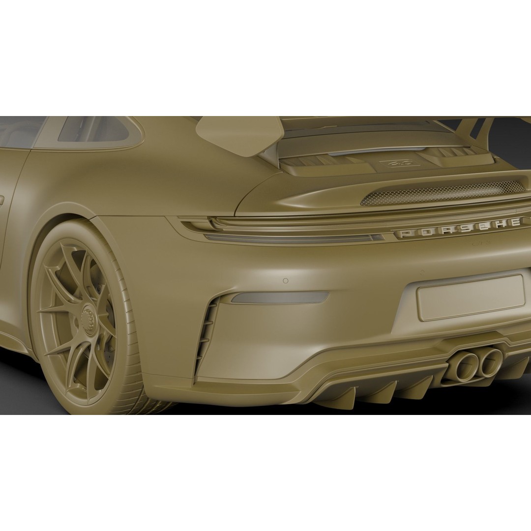 Porsche 911 GT3 Weissach 2025 3D Model – High Poly Game Asset, FBX/OBJ/Blender - View 33