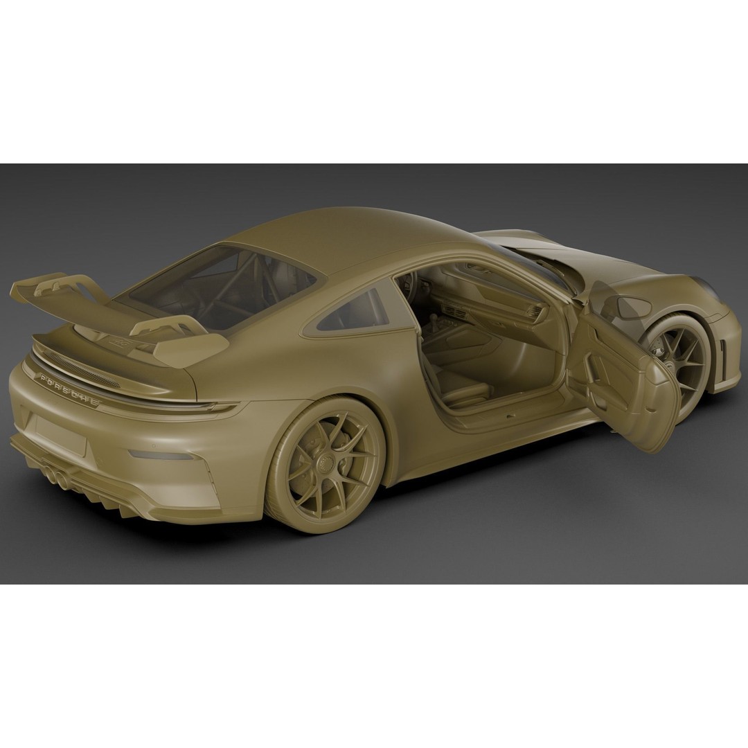 Porsche 911 GT3 Weissach 2025 3D Model – High Poly Game Asset, FBX/OBJ/Blender - View 36