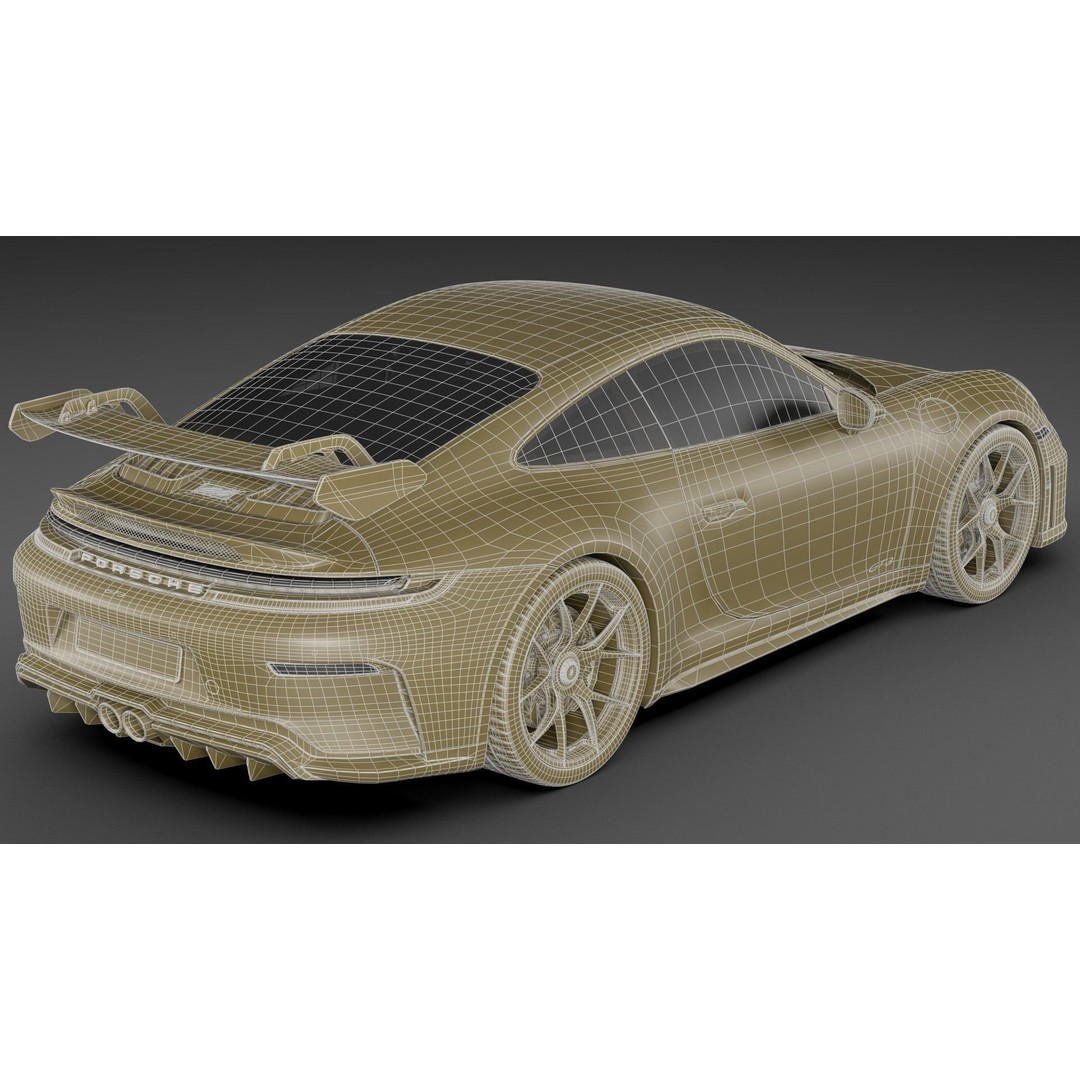 Porsche 911 GT3 Weissach 2025 3D Model – High Poly Game Asset, FBX/OBJ/Blender - View 38