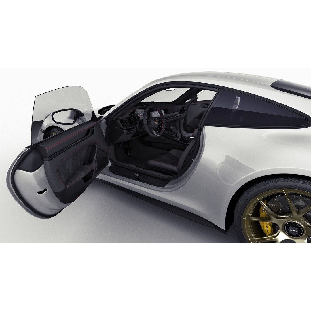 Porsche 911 GT3 Weissach 2025 3D Model – High Poly Game Asset, FBX/OBJ/Blender - View 4