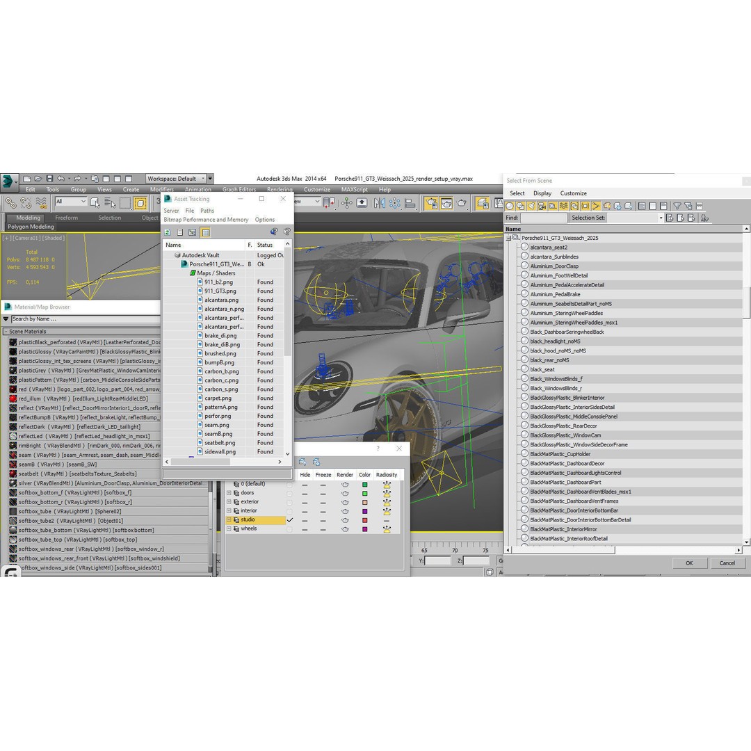 Porsche 911 GT3 Weissach 2025 3D Model – High Poly Game Asset, FBX/OBJ/Blender - View 41