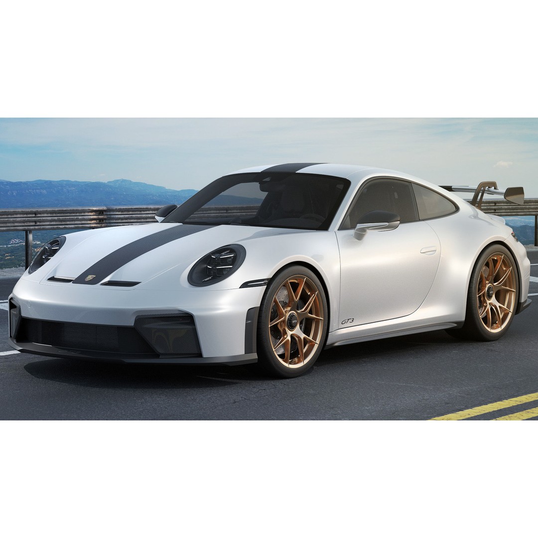 Porsche 911 GT3 Weissach 2025 3D Model – High Poly Game Asset, FBX/OBJ/Blender - View 6