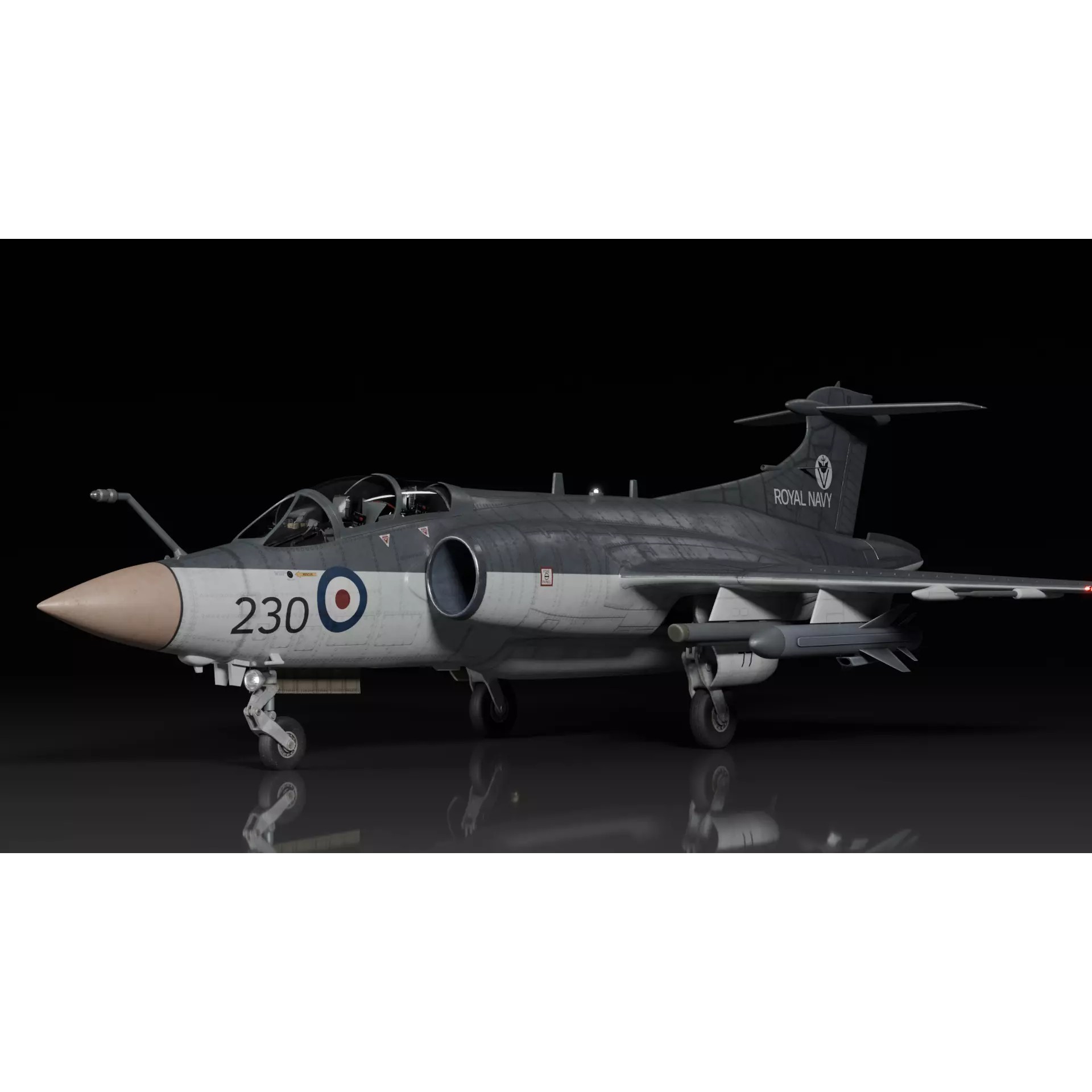 Blackburn Buccaneer S2 - Rigged PBR Game-Ready 3D Model - View 2