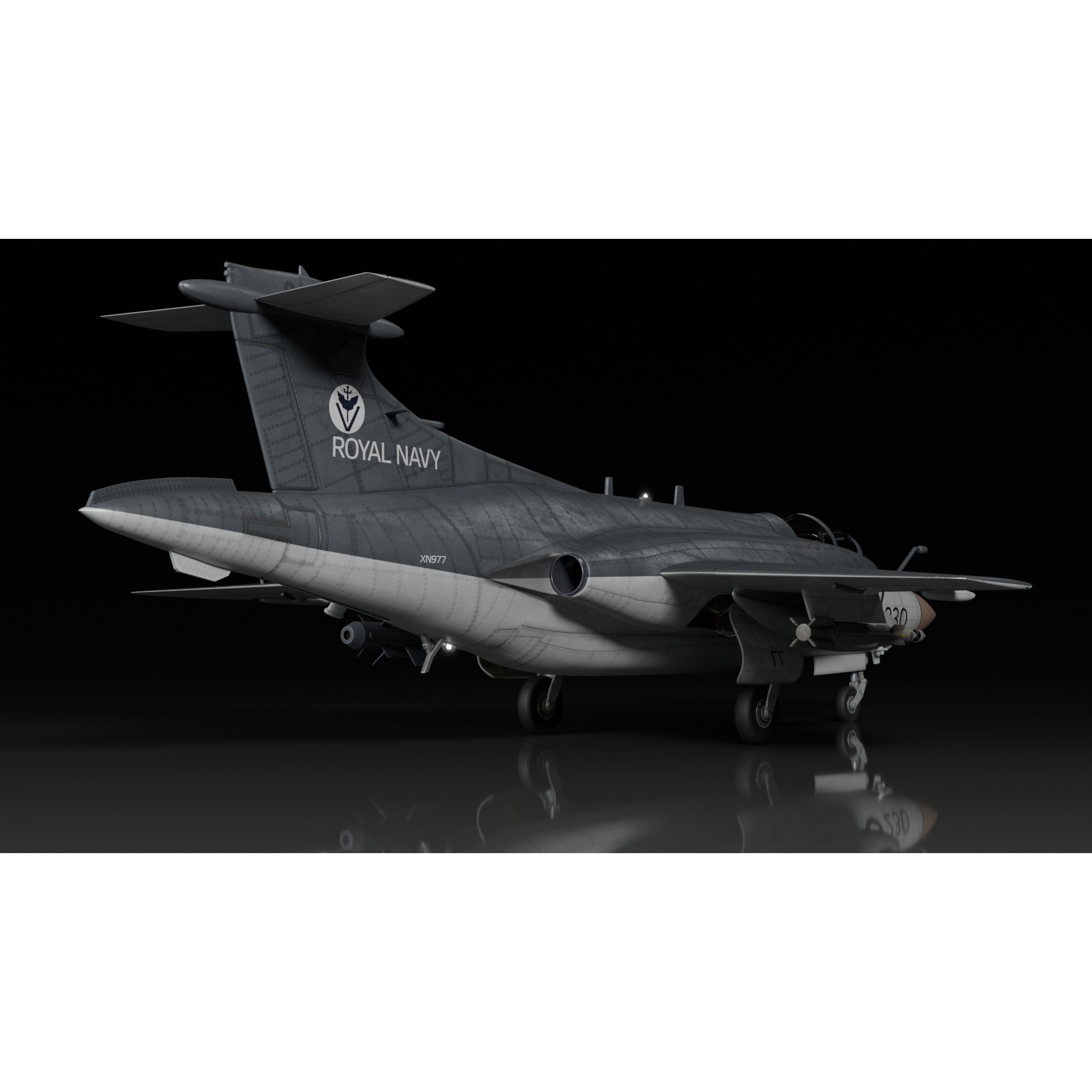 Blackburn Buccaneer S2 - Rigged PBR Game-Ready 3D Model - View 3