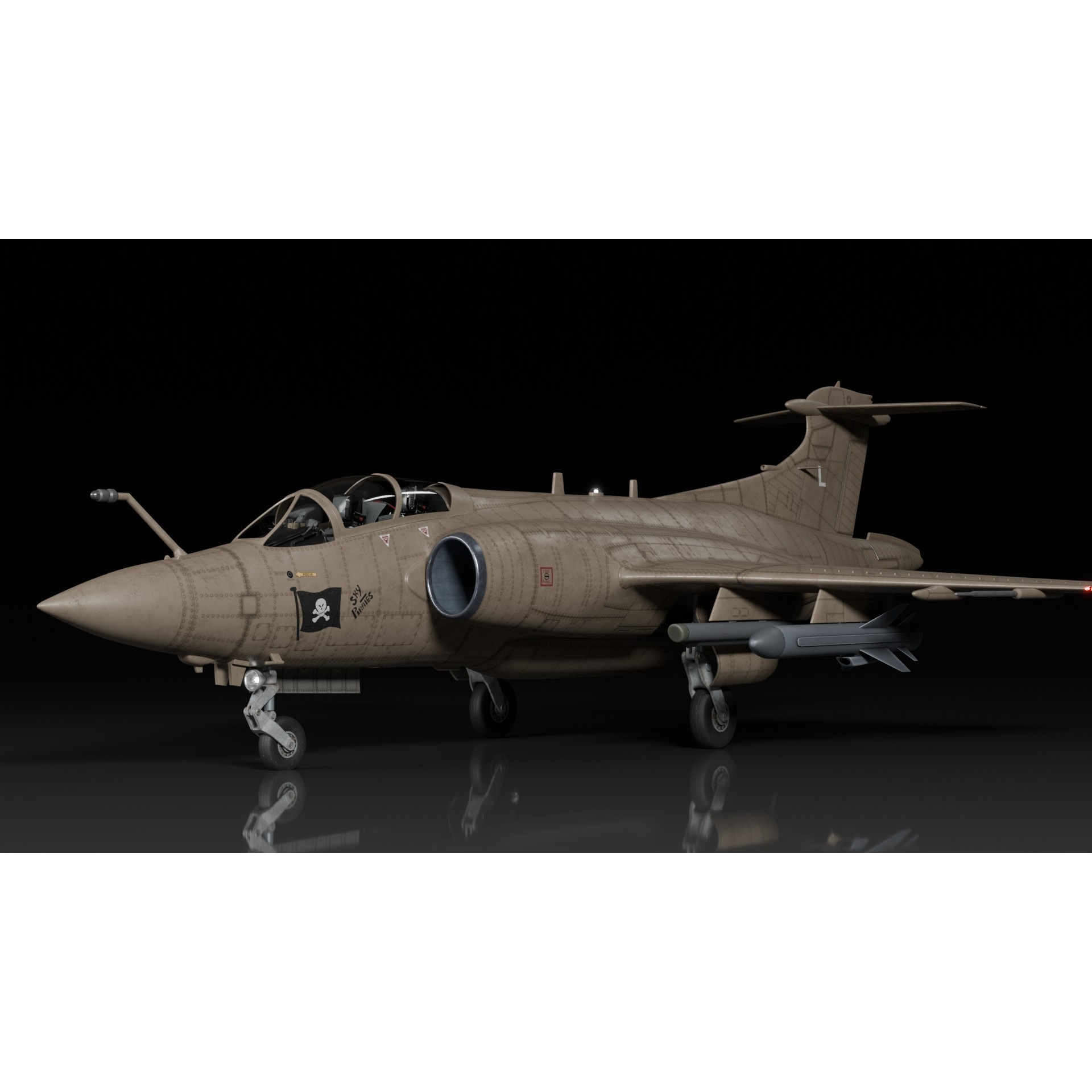 Blackburn Buccaneer S2 - Rigged PBR Game-Ready 3D Model - View 6