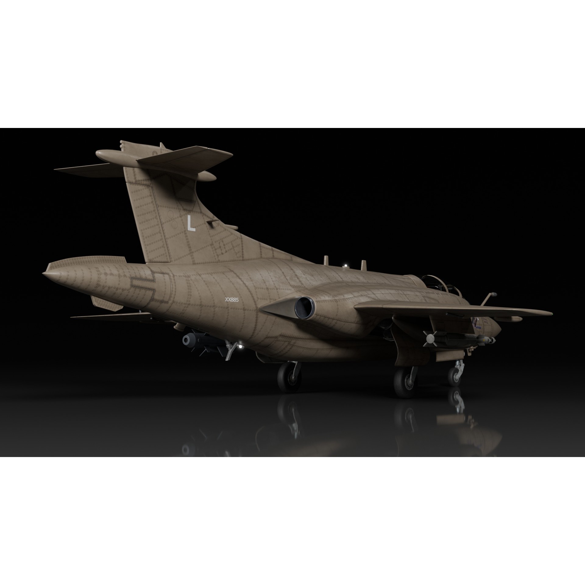 Blackburn Buccaneer S2 - Rigged PBR Game-Ready 3D Model - View 7