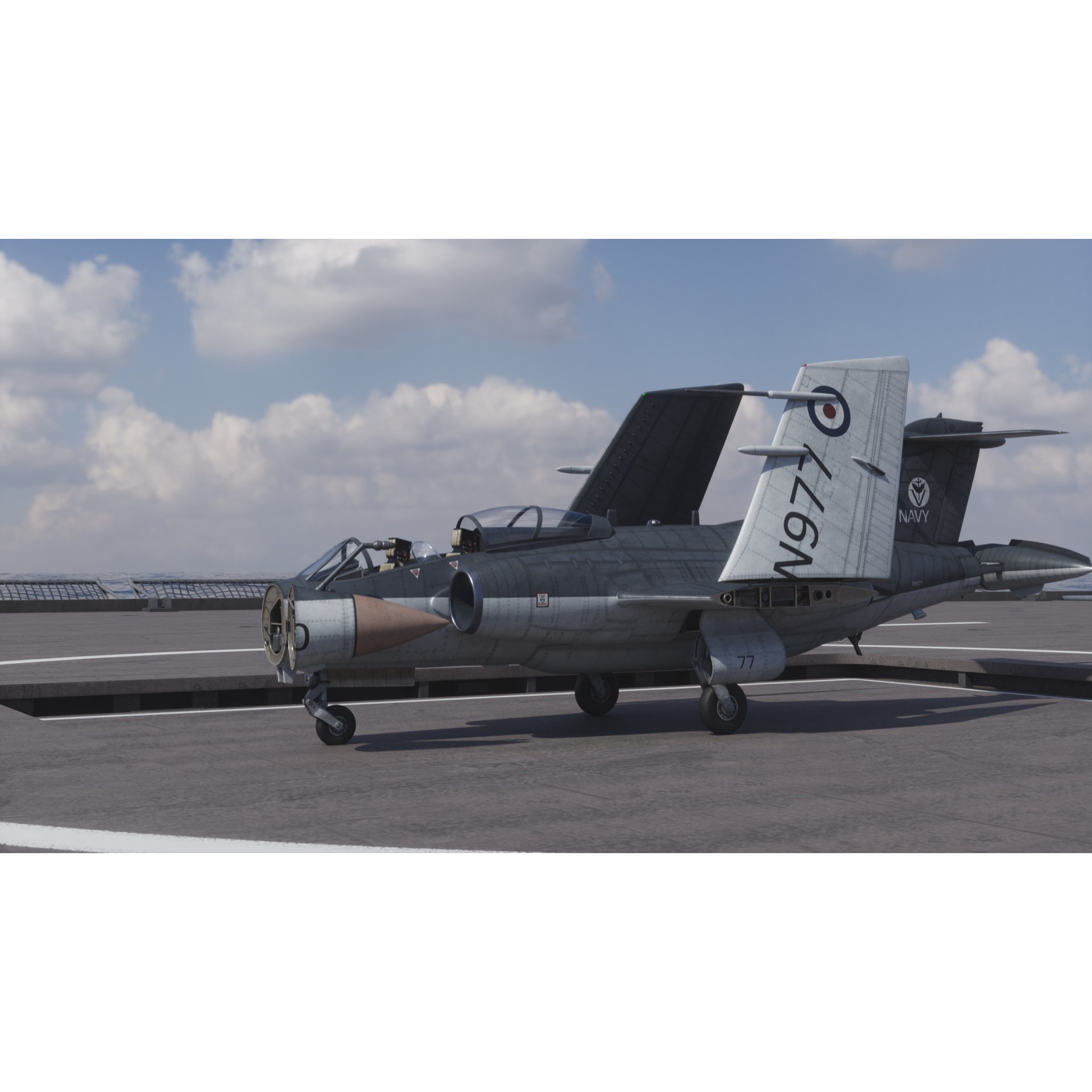 Blackburn Buccaneer S2 - Rigged PBR Game-Ready 3D Model - View 8