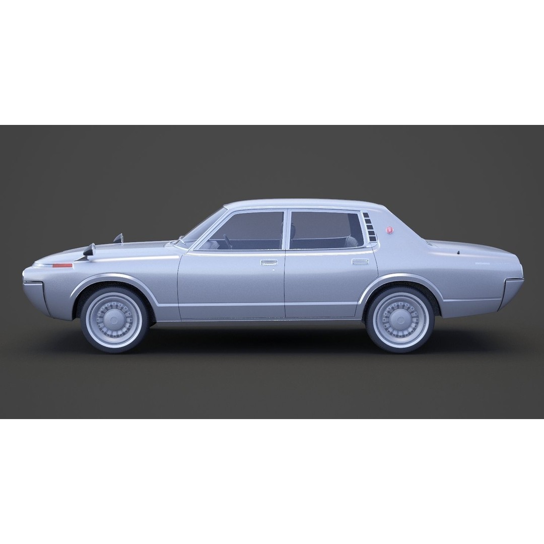 Toyota Crown Sedan 3D Model – Classic Japanese Car, Game-Ready FBX - View 10