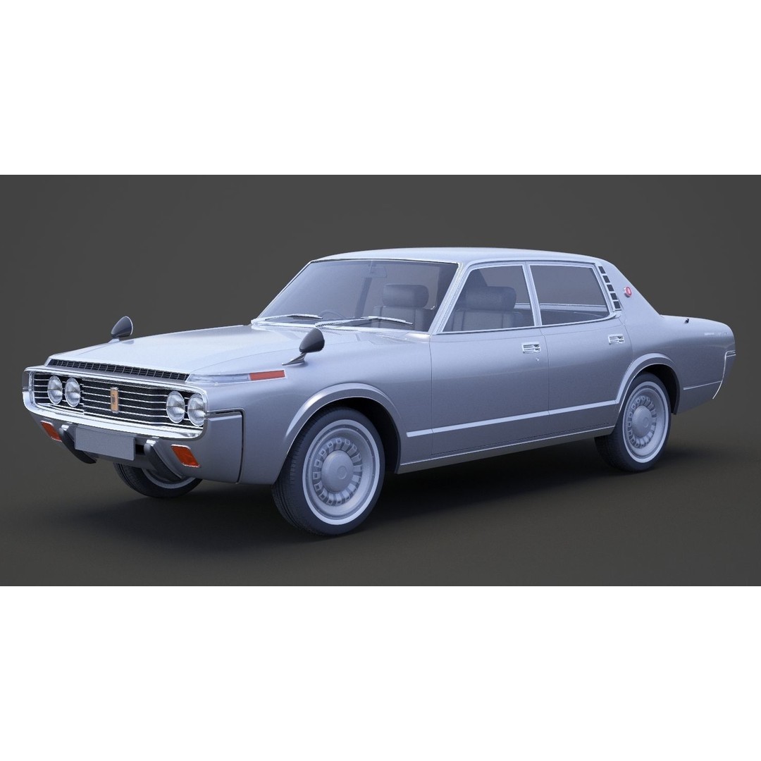 Toyota Crown Sedan 3D Model – Classic Japanese Car, Game-Ready FBX - View 11