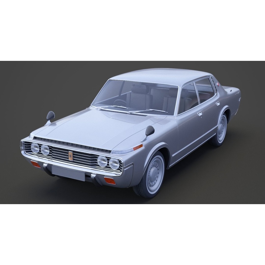 Toyota Crown Sedan 3D Model – Classic Japanese Car, Game-Ready FBX - View 12