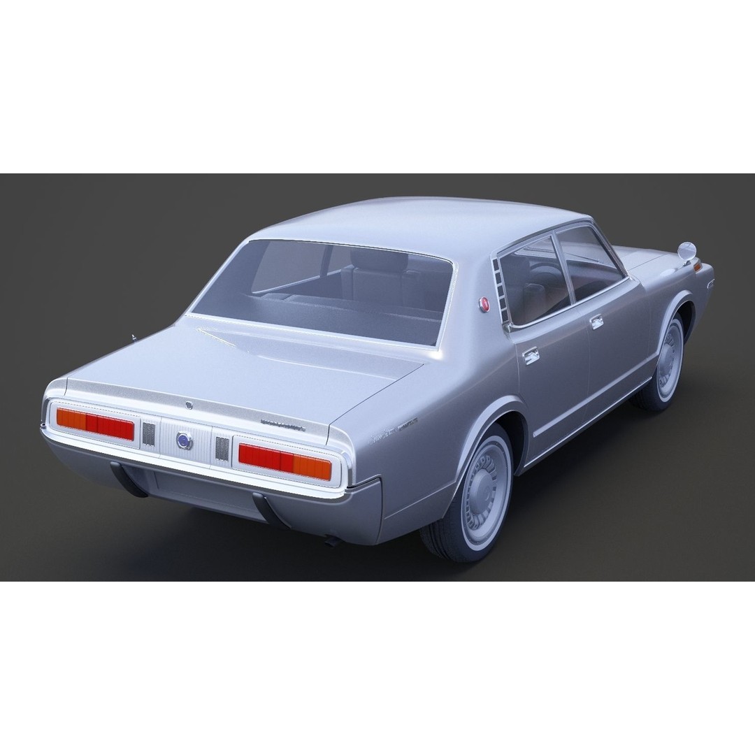 Toyota Crown Sedan 3D Model – Classic Japanese Car, Game-Ready FBX - View 13