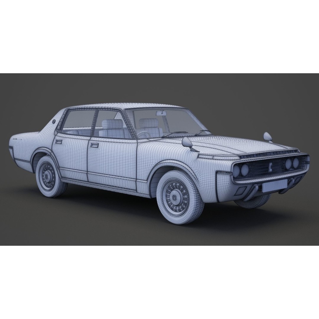 Toyota Crown Sedan 3D Model – Classic Japanese Car, Game-Ready FBX - View 20
