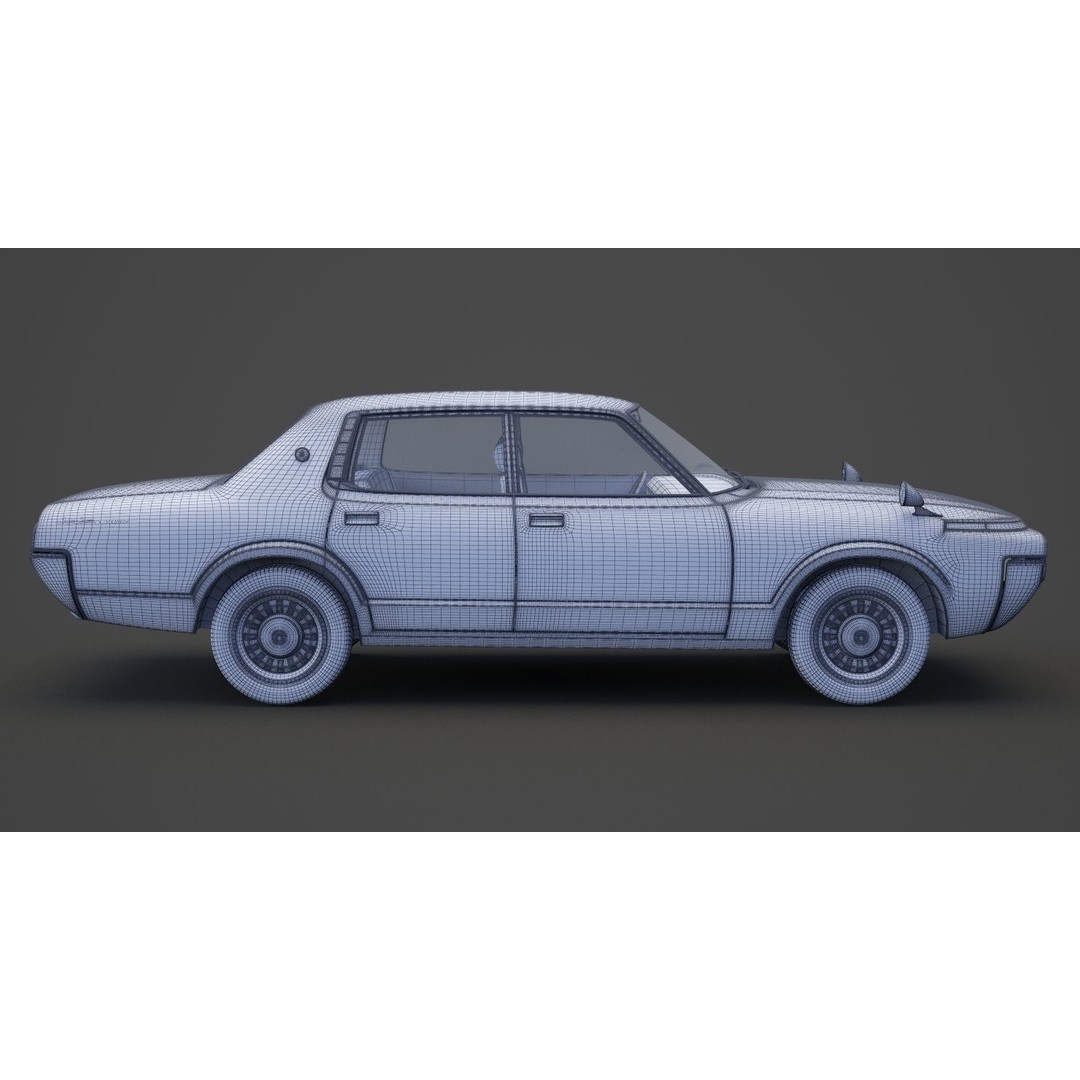 Toyota Crown Sedan 3D Model – Classic Japanese Car, Game-Ready FBX - View 24