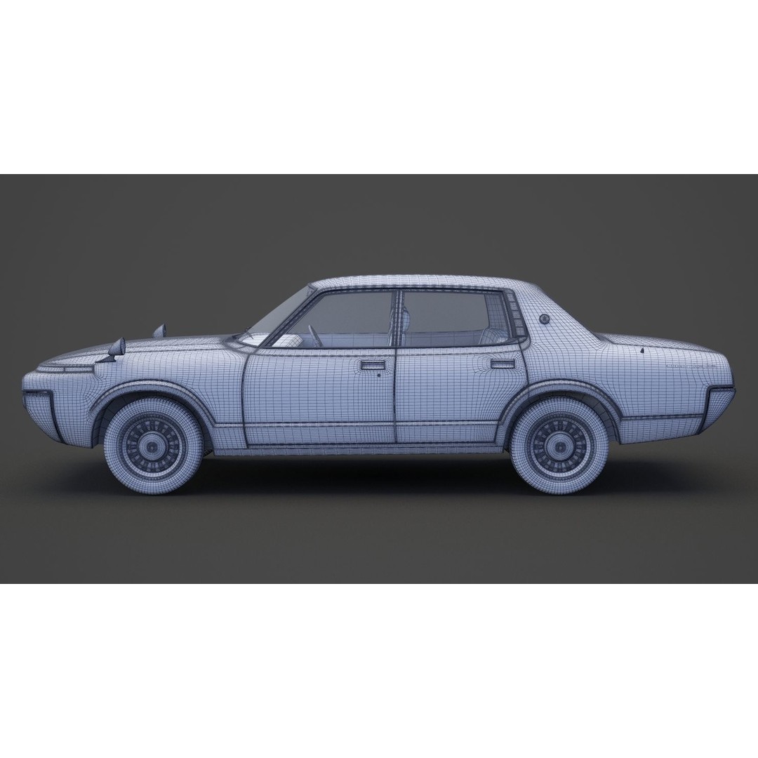 Toyota Crown Sedan 3D Model – Classic Japanese Car, Game-Ready FBX - View 25
