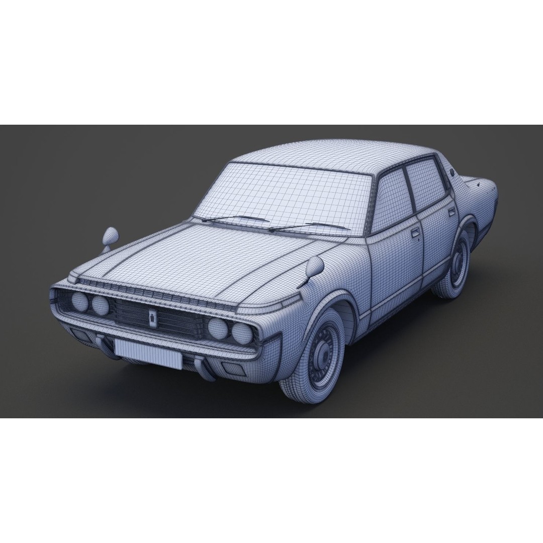 Toyota Crown Sedan 3D Model – Classic Japanese Car, Game-Ready FBX - View 28