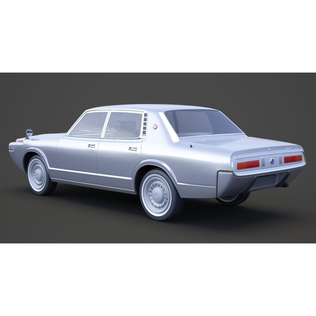 Toyota Crown Sedan 3D Model – Classic Japanese Car, Game-Ready FBX - View 9