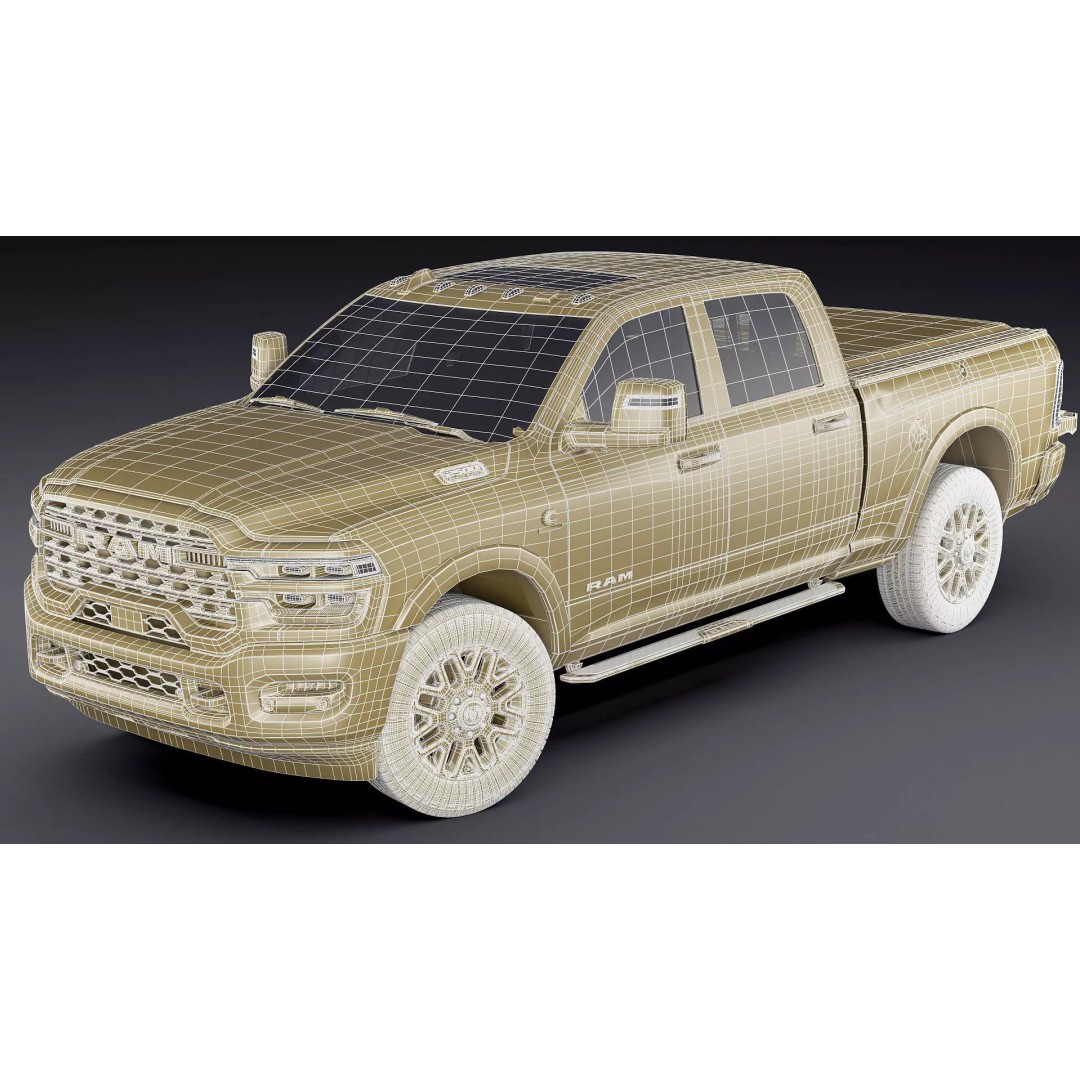 Ram 2500 HD Limited Longhorn 2025 3D Model – High Poly Realistic Truck, FBX, OBJ, Blender - View 39