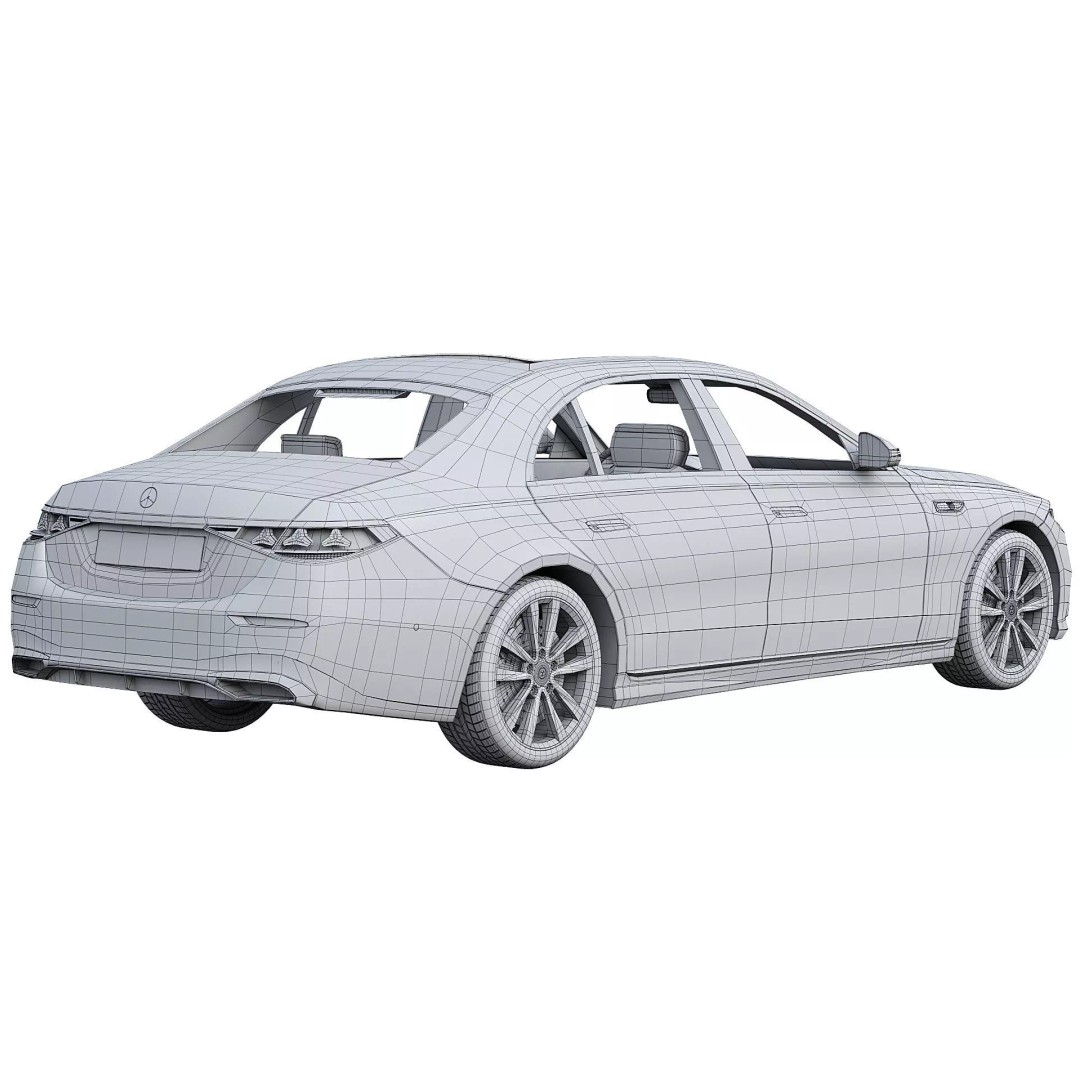 2027 Mercedes-Benz S 680 GUARD 3D Model – Luxury Sedan, PBR Textures, FBX