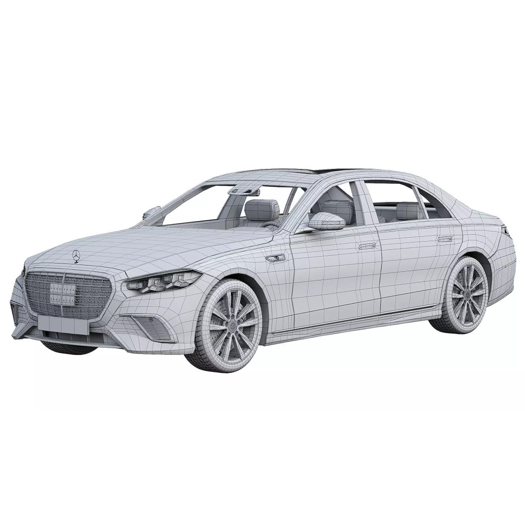 2027 Mercedes-Benz S 680 GUARD 3D Model – Luxury Sedan, PBR Textures, FBX - View 11
