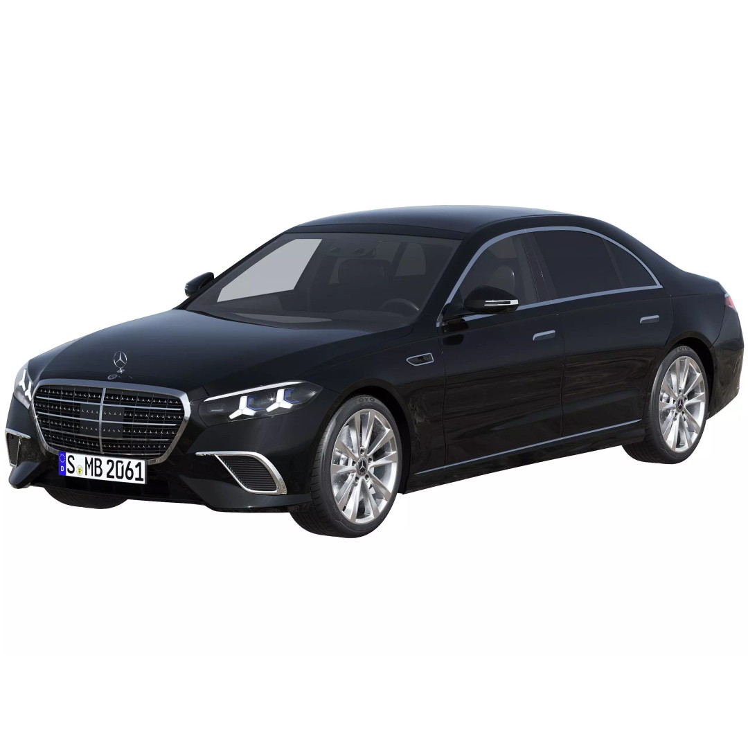 2027 Mercedes-Benz S 680 GUARD 3D Model – Luxury Sedan, PBR Textures, FBX - View 2