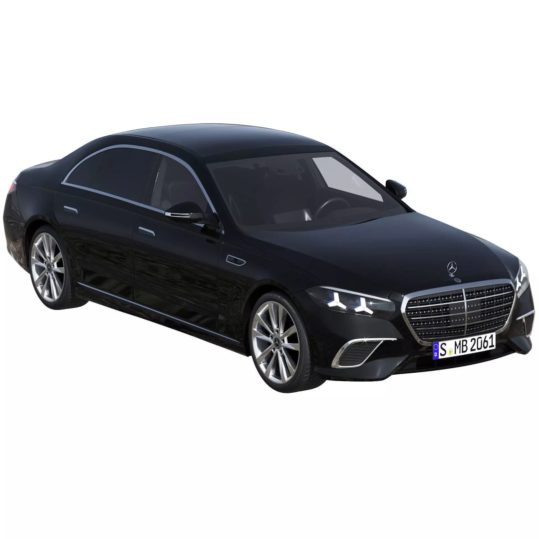 2027 Mercedes-Benz S 680 GUARD 3D Model – Luxury Sedan, PBR Textures, FBX - View 3