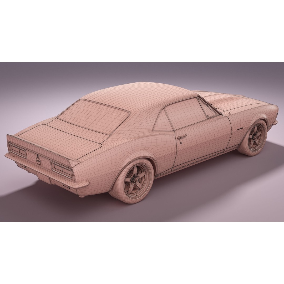 Chevrolet Camaro 1967 3D Model – Pro Touring High Poly Asset, FBX, Blender