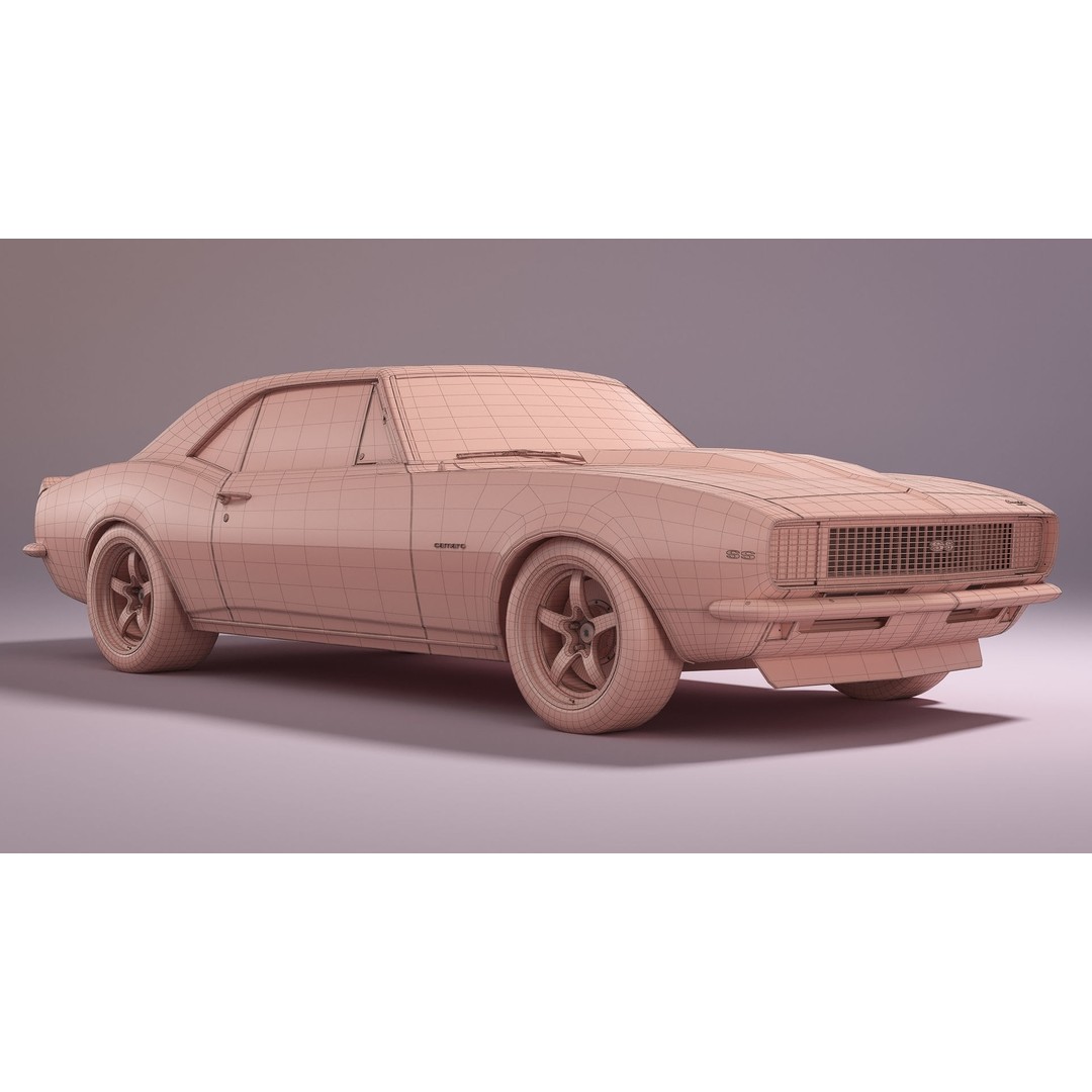 Chevrolet Camaro 1967 3D Model – Pro Touring High Poly Asset, FBX, Blender - View 28
