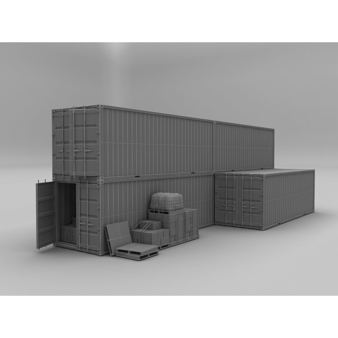 Reefer Containers 3D Model – Standard Shipping Containers, PBR Textures - View 11