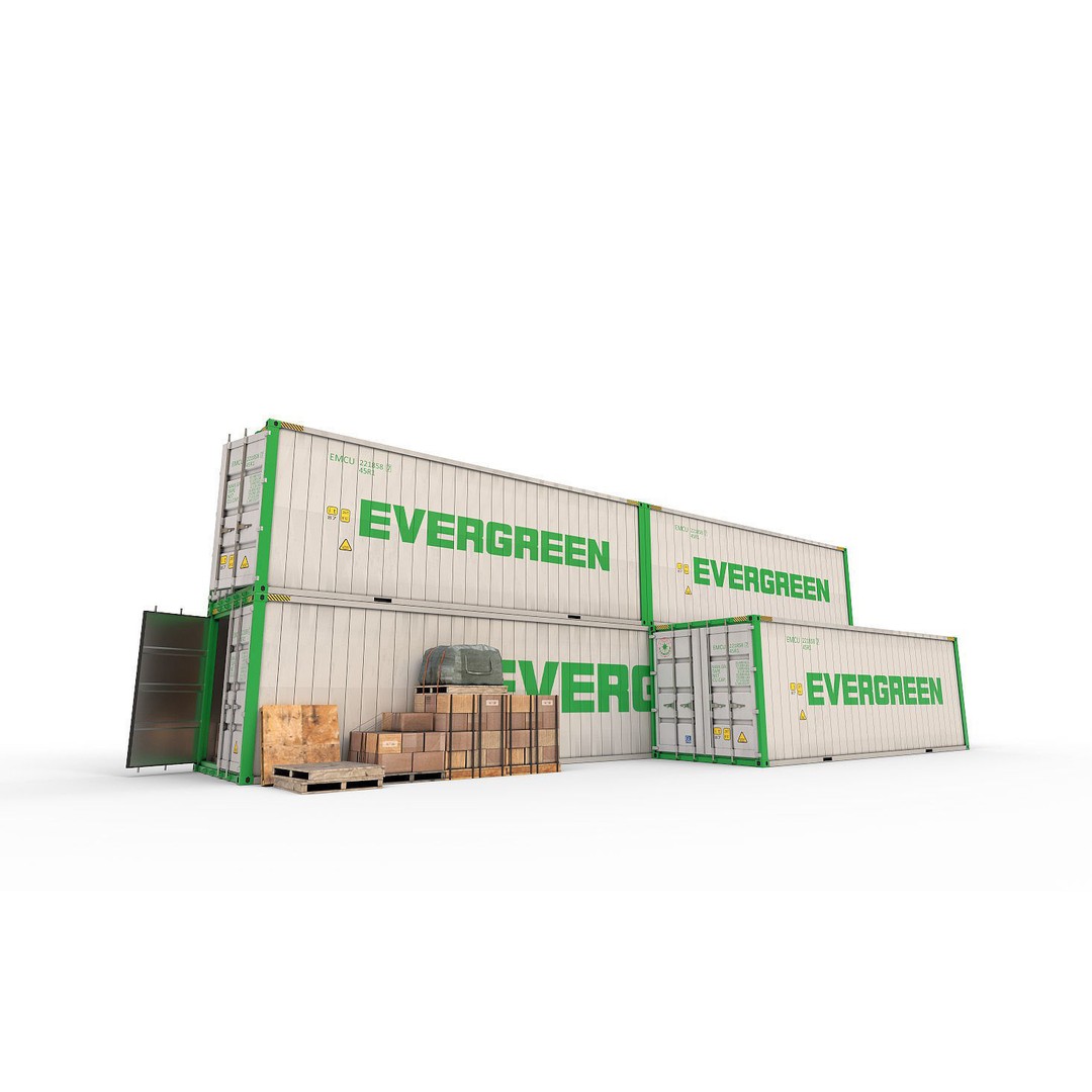 Reefer Containers 3D Model – Standard Shipping Containers, PBR Textures - View 7