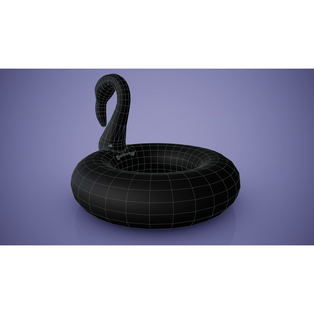 Inflatable Pink Flamingo 3D Model – Low Poly Game Asset, FBX, OBJ