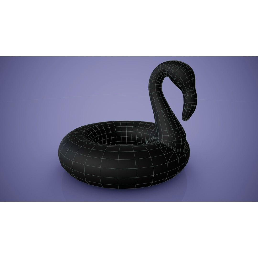 Inflatable Pink Flamingo 3D Model – Low Poly Game Asset, FBX, OBJ - View 6