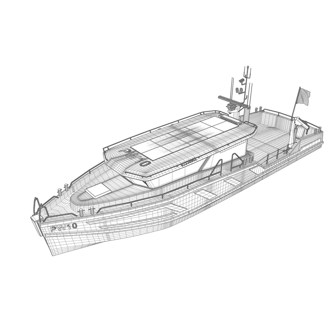 PW10 3D Model – Detailed Watercraft for Visualization, PBR, FBX, OBJ