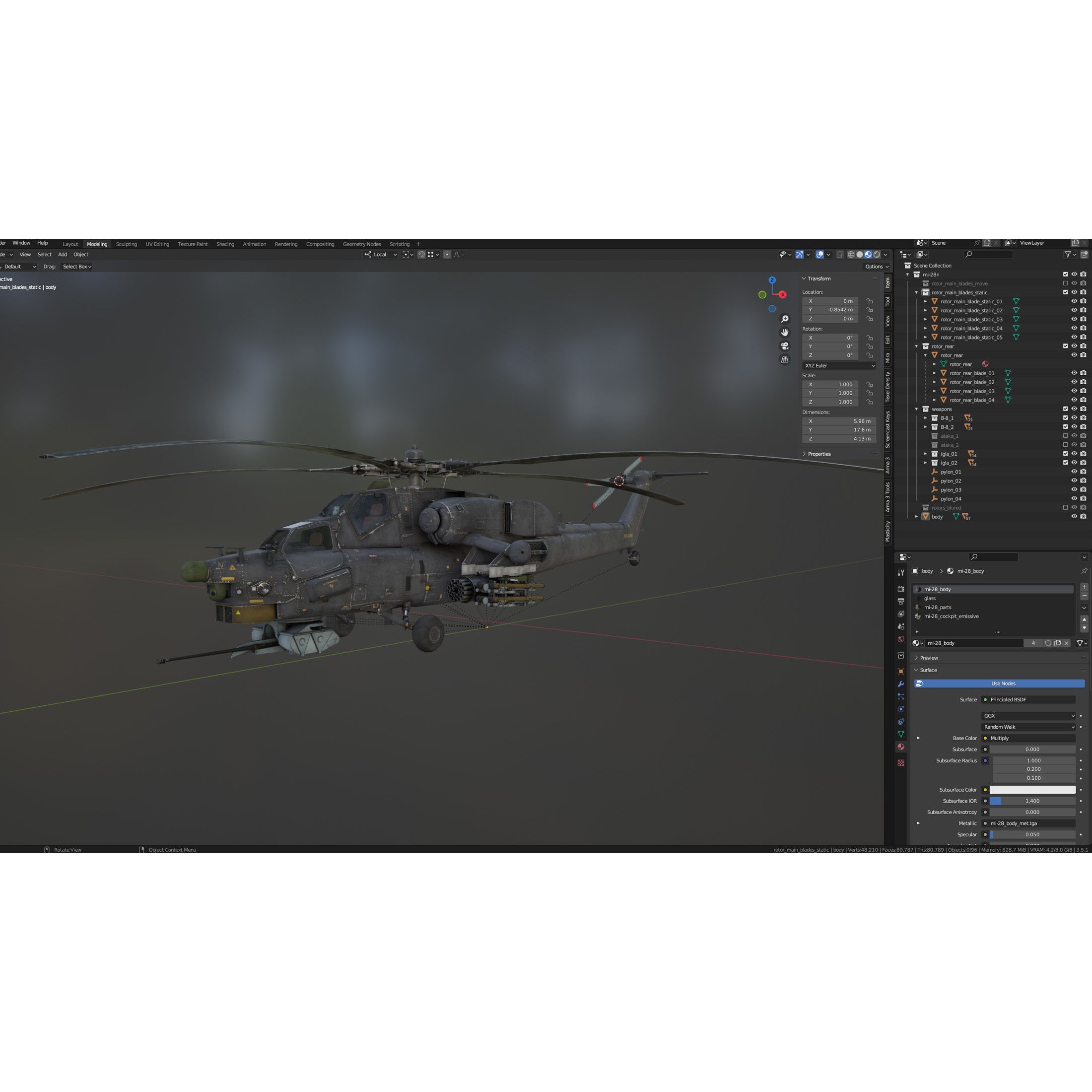 Mi-28N Havoc - Low-Poly Game-Ready 3D Model - View 17