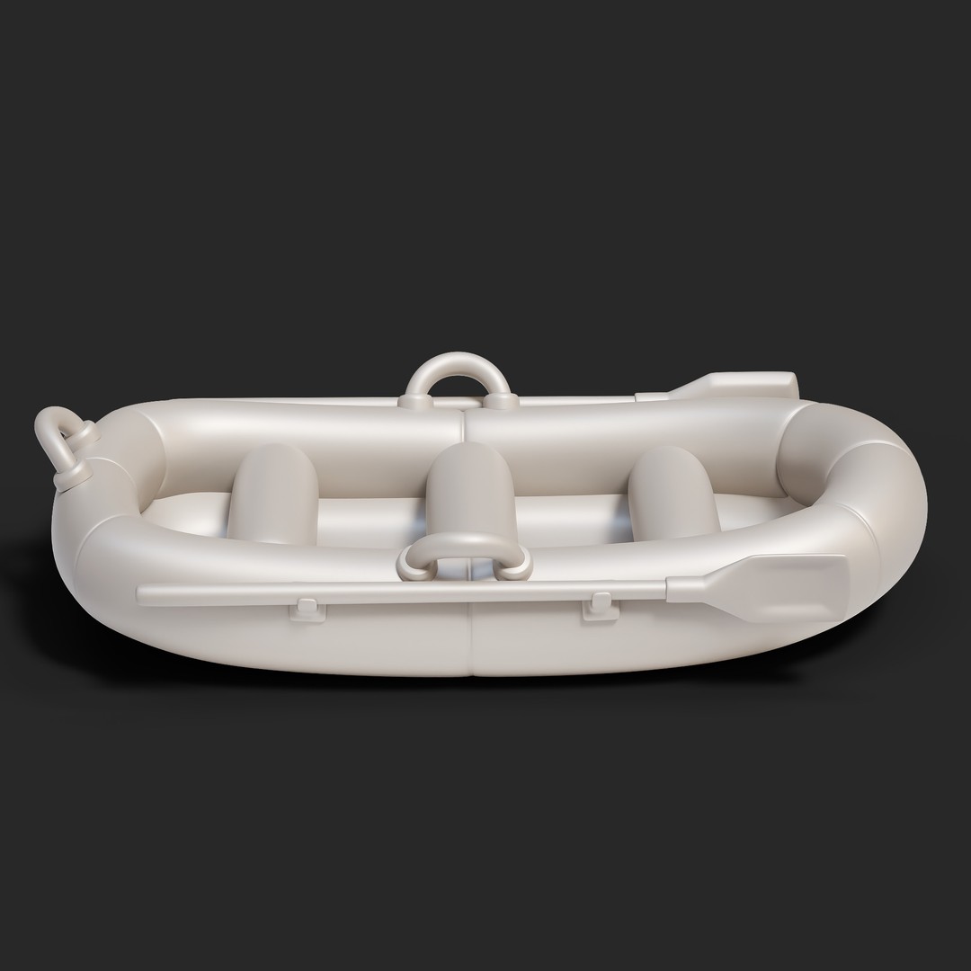 Cartoon Rafting Boot 3D Model – High Detailed Game Asset, FBX, Blender - View 10