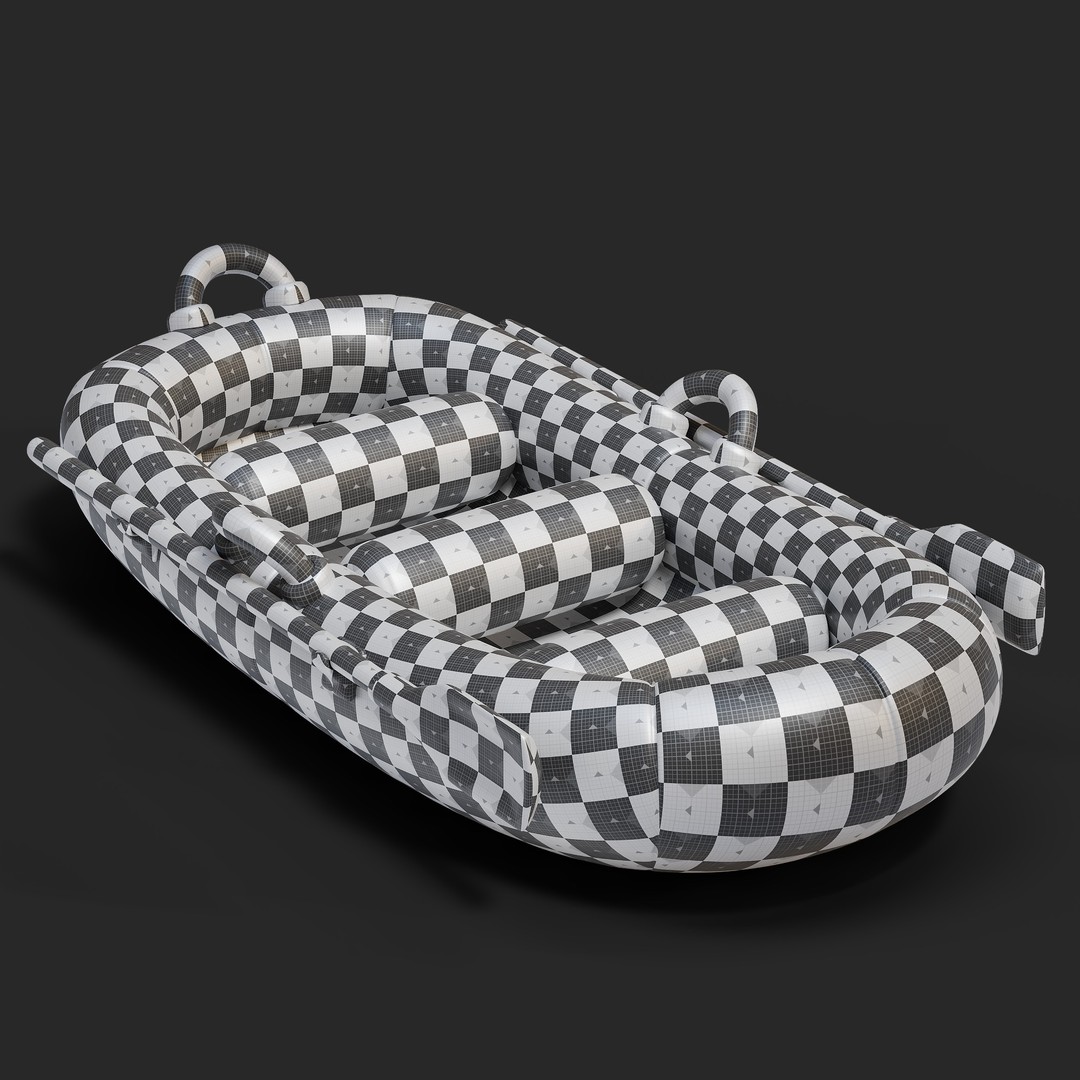 Cartoon Rafting Boot 3D Model – High Detailed Game Asset, FBX, Blender - View 12
