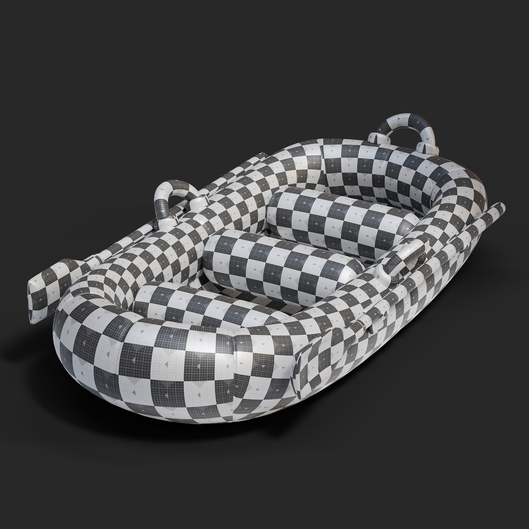 Cartoon Rafting Boot 3D Model – High Detailed Game Asset, FBX, Blender - View 14
