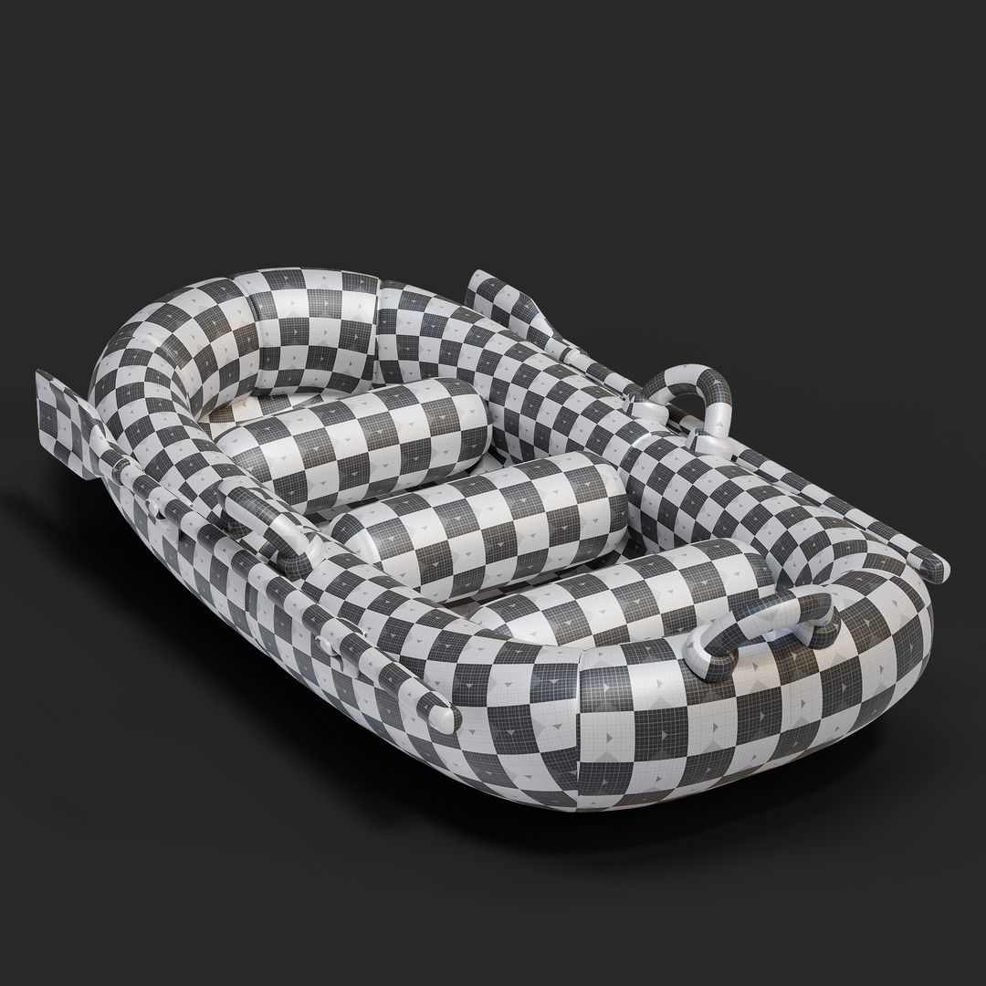 Cartoon Rafting Boot 3D Model – High Detailed Game Asset, FBX, Blender - View 16