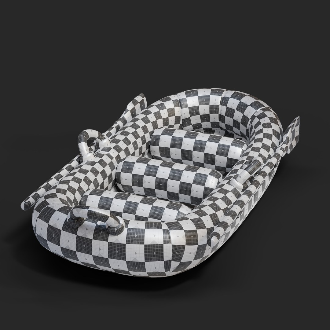Cartoon Rafting Boot 3D Model – High Detailed Game Asset, FBX, Blender - View 18