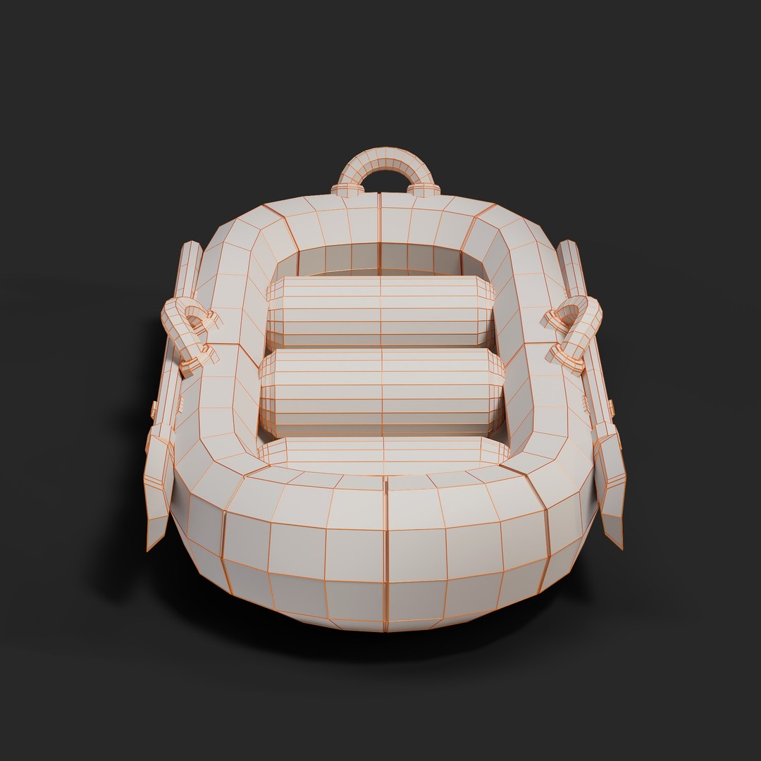 Cartoon Rafting Boot 3D Model – High Detailed Game Asset, FBX, Blender - View 22