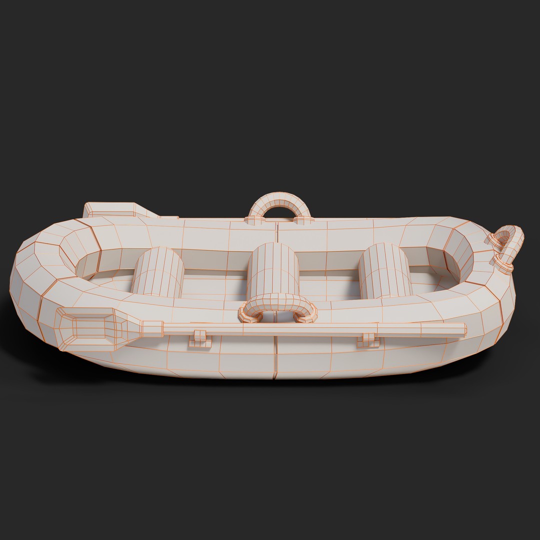 Cartoon Rafting Boot 3D Model – High Detailed Game Asset, FBX, Blender - View 24
